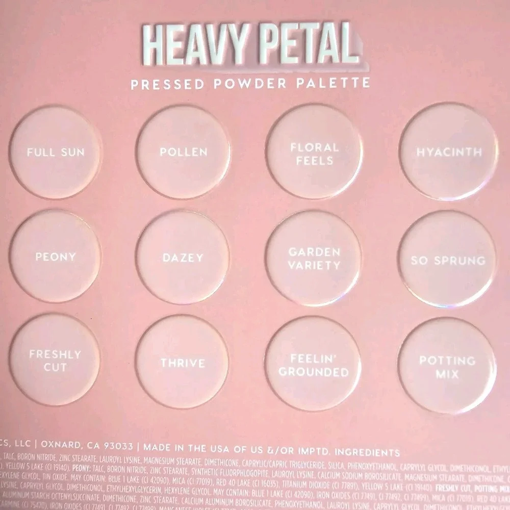 ColourPop Heavy Petal Eyeshadow Palette 12-Pan Floral Warm Tones Makeup 12g
